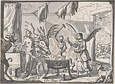 The Devil's Kitchen Visited by an Angel, Conrad Meyer (Swiss, Zürich 1618–1689 Zürich), Pen and gray ink, brush and gray wash