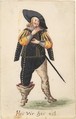 A Standing Cavalier, Anonymous, Swiss, late 16th to early 17th century, Watercolor, gouache, and gold paint with traces of graphite
