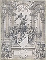 Design for a Stained Glass Window, Christoph Murer Swiss, Pen and black ink, gray and light brown-gray wash
