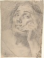 Portrait of a Young Man Leaning on his Hand, Hans Troschel (German, Nuremberg 1585–1628 Rome), Black chalk, traces of white heightening