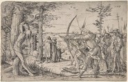 The King's Sons Shooting at Their Father's Corpse, Anonymous, German, 16th century ? German, Pen and black ink
