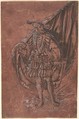 A Standard Bearer, Anonymous, German, 16th century, Brush and black ink with white heightening
