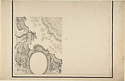 Design for 1/4 of a Ceiling, and Ornamentation of a Section of a Vault, Anonymous, Italian, Piedmontese, 18th century Italian, Pen and black ink, brush and gray wash, over leadpoint or graphite, with ruled construction; framing outline at upper, right, and lower borders in brush and black ink; measuring scale on right border in pen and gray ink over graphite or leadpoint