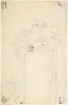 Two Alternate Designs for a Door Frame, Anonymous, Italian, Piedmontese, 18th century, Pen and brown ink, over leadpoint or graphite, with ruled construction (recto); leadpoint or graphite (verso)
