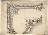 Design for One Quarter of a Ceiling, Anonymous, Italian, Piedmontese, 18th century  Italian, Pen and brown ink, brush and gray wash, over leadpoint or graphite, with ruled and compass construction