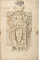 Design for a Wall Fountain, Anonymous, Italian, Lombard, 16th century  Italian, Pen and gray-brown ink over leadpoint or graphite; framing lines in lead point or graphite