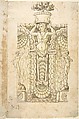 Design for a Wall Fountain, Anonymous, Italian, Lombard, 16th century  Italian, Pen and brown ink, brush and green wash, over leadpoint underdrawing