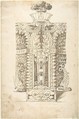 Design for a Wall Fountain, Anonymous, Italian, Lombard, 16th century  Italian, Pen and brown ink over leadpoint or graphite, with ruled construction; framing lines in leadpoint or graphite