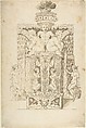 Design for a Wall Fountain, Anonymous, Italian, Lombard, 16th century  Italian, Pen and brown ink, brush and light brown wash, over leadpoint, with ruled construction
