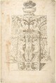 Design for a Wall Fountain, Anonymous, Italian, Lombard, 16th century  Italian, Pen and brown ink, over leadpoint or graphite; framing lines in leadpoint or graphite