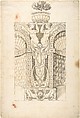 Design for a Wall Fountain, Anonymous, Italian, Lombard, 16th century  Italian, Pen and brown ink, brush and very light brown wash over leadpoint, with ruled construction and framing lines