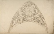 Design for a Pedentive Decoration, Anonymous, Italian, Piedmontese, 18th century  Italian, Pen and brown ink, over leadpoint