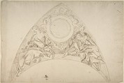 Design for a Pedentive Decoration, Anonymous, Italian, Piedmontese, 18th century  Italian, Pen and brown ink over leadpoint