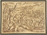 Martyrdom of a Saint, Anonymous, Netherlandish or German (?) Netherlandish or German, Pen and brown ink, brush and brown wash, over a sketch in graphite
