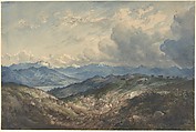 Mountainous Landscape with Approaching Thunderstorm, Anonymous, German, 19th century German, Watercolor
