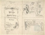 Studies for the title page and vignettes for Blumen vom Pöhlberg-Hang by Anna Wechsler, Anonymous, German, 19th century, Pencil