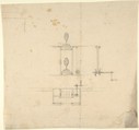 Design for a Machine to Raise and Lower Machinery, Anonymous, German, 19th century German, Graphite