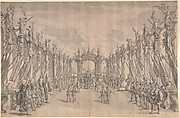 Triumphal Entry of King, Anonymous, German, 17th century  German, Pen and gray ink, brush and gray wash