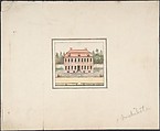 A building with two floors and a red roof, Anonymous, Central European, 19th century Central European, Watercolor