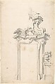 Two Alternate Designs for a Doorway, Anonymous, Italian, Piedmontese, 18th century  Italian, Brush and gray wash, over ruled and compass constructions in leadpoint or graphite