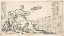 Allegory, Anonymous, Italian, Venetian, 18th century Italian, Black chalk with charcoal with gray wash