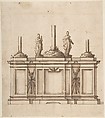 Design for an Altar, Anonymous, Italian, 18th century Italian, Pen, brown ink and wash