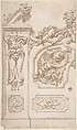 Half a Design for Ornament, Anonymous, Italian, 18th century Italian, Pen, brown ink and wash