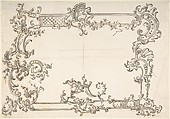 Rococo Design for a Frame, Anonymous, Italian, 18th century  Italian, Pen and brown in ink over pencil with gray wash