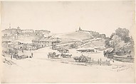View of the Outskirts of Madrid, Fritz Bamberger  German, Graphite