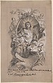 Christ in Glory, Johann Wolfgang Baumgartner German, Pen and black ink, brush and gray wash, white heightening over traces of black chalk; black chalk framing lines