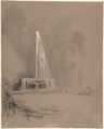 A Fountain in the Park, Karl Blechen German, Black and white chalk, and graphite