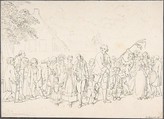 An Aristocratic Family Visiting Paupers, Daniel Nikolaus Chodowiecki  German, Pen and gray ink