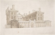 The Old Admiralty in London, Carl Gustav Carus German, Graphite, and brown wash