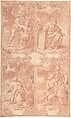 Four Scenes from the Old Testament, Paul Decker the Younger  German, Red chalk