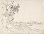 A View of the Roman Campagna with the Tiber near Torre Quinto, Johann Christoph Erhard  German, Graphite