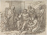Belisarius Begging for Alms, Heinrich Friedrich Füger  German, Pen and brown ink over graphite underdrawing and white wash