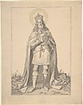 Saint Henry (Emperor Henry II), Joseph von Führich  Austrian, Pen and black ink, brush and gray and yellow wash, over graphite; framing line in pen and ink over graphite.