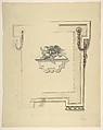 Panel with an Owl Killing a Dove, Anonymous, Italian, 19th century  Italian, Pen and ink and gray wash