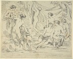 Dianna, her Nymphs, and Callisto, Anonymous, Italian, 19th century  Italian, Pen and bistre