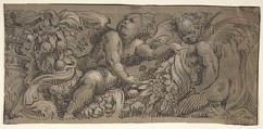 Frieze with Putti, Anonymous, Italian, 19th century  Italian, Ink on tan