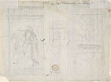 Studies for Two Book Illustrations, Carl Alexander von Heideloff (German, Stuttgart 1789–1865 Haßfurt), Pen and black ink over black chalk.