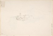Study Sheet with a Portrait of Carl Julius Senff and Two Italian Women Walking, August Ferdinand Hopfgarten (German, Berlin 1807–1896 Berlin), Graphite