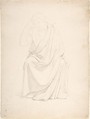 A Drapery Study of a Seated Man, Johann Friedrich Overbeck  German, Graphite
