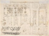 Design for a Wall Decoration of a Conservatory or Grotto with Statues and Vases in Niches, Anonymous, Italian, 19th century, Pen