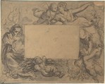 Design for a Frame of a Ceiling, Anonymous, Italian, 19th century  Italian, Pen