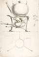 Kettle with Spirit Burner and Stand, Anonymous, Italian, 19th century, Pen and ink and wash