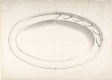 Oval Dish, Anonymous, Italian, 19th century  Italian, Pen and ink and wash