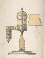 Argand Lamp with Shade, Anonymous, Italian, 19th century  Italian, Pen and ink and watercolor