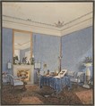 Interior of a Drawing Room, Anonymous, Italian, 19th century  Italian, Watercolor