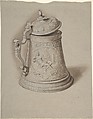 Design for a Tankard, Anonymous, Italian, 19th century, Wash and gouache on gray paper